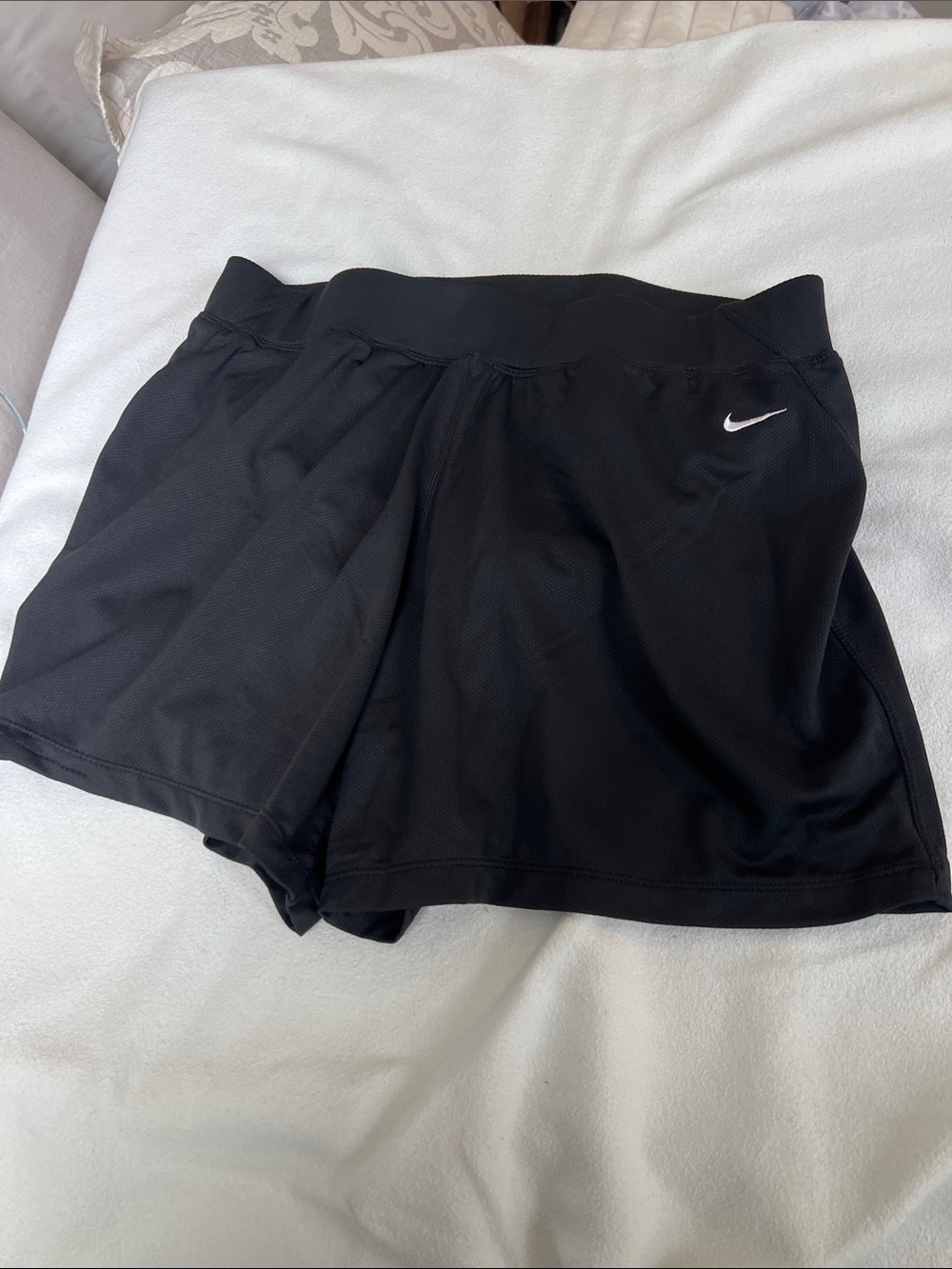 Nike fit-dry Women’s Black Athletic Baggy Shorts with White Swoosh